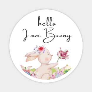 Hello, I am Bunny, Happy Easter Day Magnet